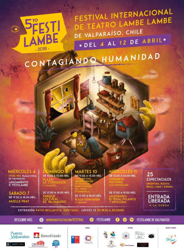 Cartel y programa del Festilambe 2018 en Valparaíso, Chile.